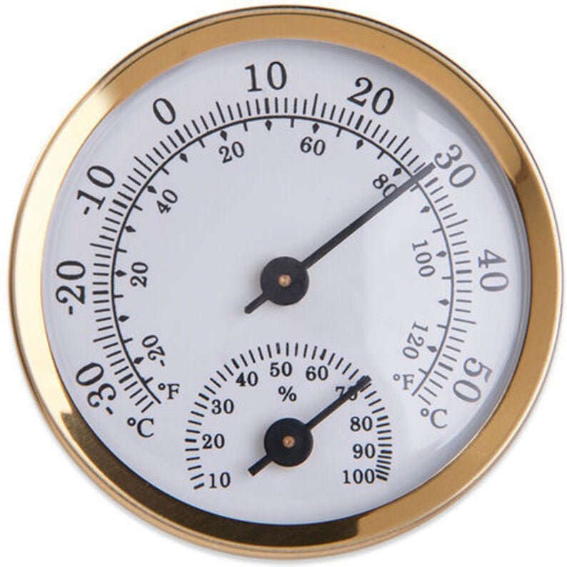 Lablanc - Analoges Innenthermometer-Hygrometer, Luftfeuchtigkeitstemperaturanzeige Gold