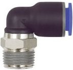 Riegler L-Steckverschraubung »Blaue Serie«, drehbar, r 1/4 außen, ø 4 mm