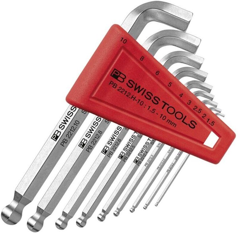 Thumbnail - Winkelschraubendreher- Satz im Kunststoffhalter 9-teilig 1,5-10 mm 100 Grad Kugelkopf PB Swiss Tools
