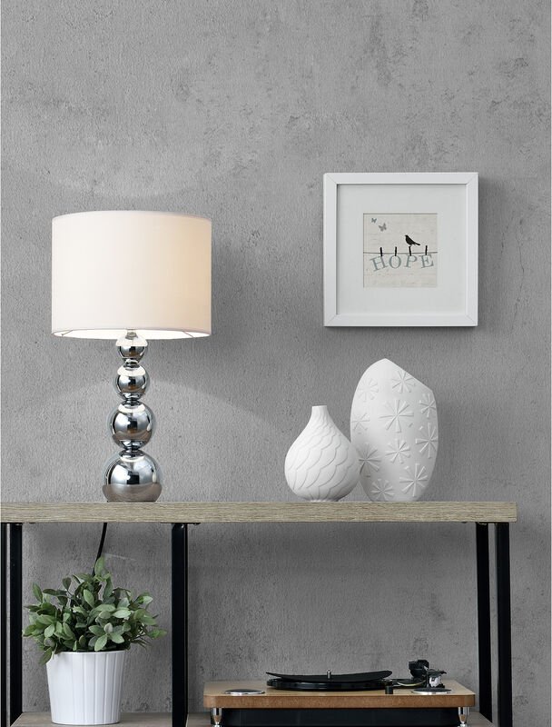 Tischleuchte Snow 1x E14 Ø25x43 cm Chromfarben/Weiß Lux.pro