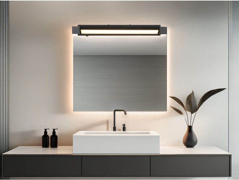 Dimmbare led Bad Spiegelleuchte fabrizio schwenkbar, Schwarz Breite 50cm