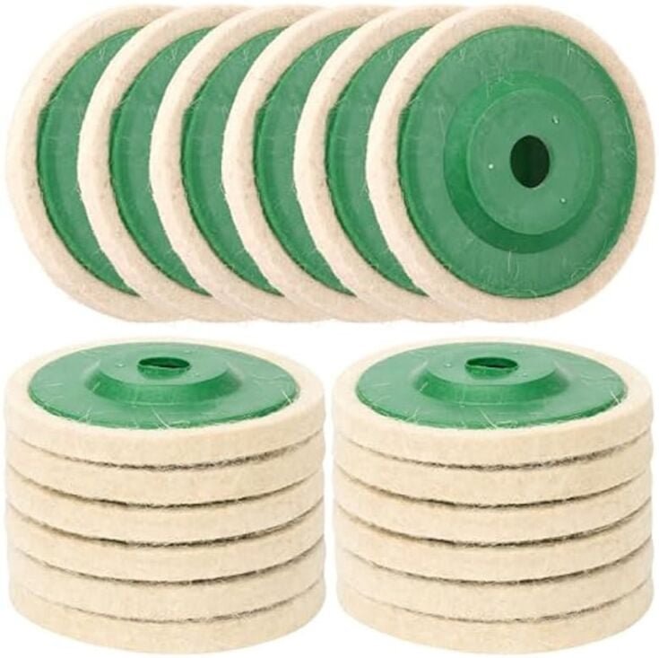 18er-Pack 4 Zoll runde Wollfilz-Scheibenscheiben, für 100 Winkelschleifer