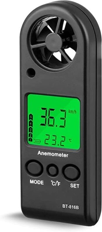 Shining House - Tragbares Mini-LCD-Digital-Anemometer, Windgeschwindigkeitsmesser, Luftstromtester, Luftanemometer oder ...