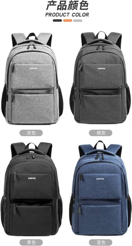 Rucksack Reisetasche mit 4 Fächer + 2 Seitentaschen 33x23x48 cm 17 Zoll Blau