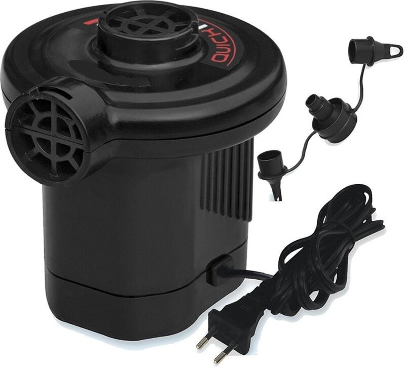 Trade Shop - TRAGBARE ELEKTRISCHE LUFTPUMPE 220V PUMPE 3 REDUZIERSTÜCKE FÜR SCHLAUCHBOOTE -