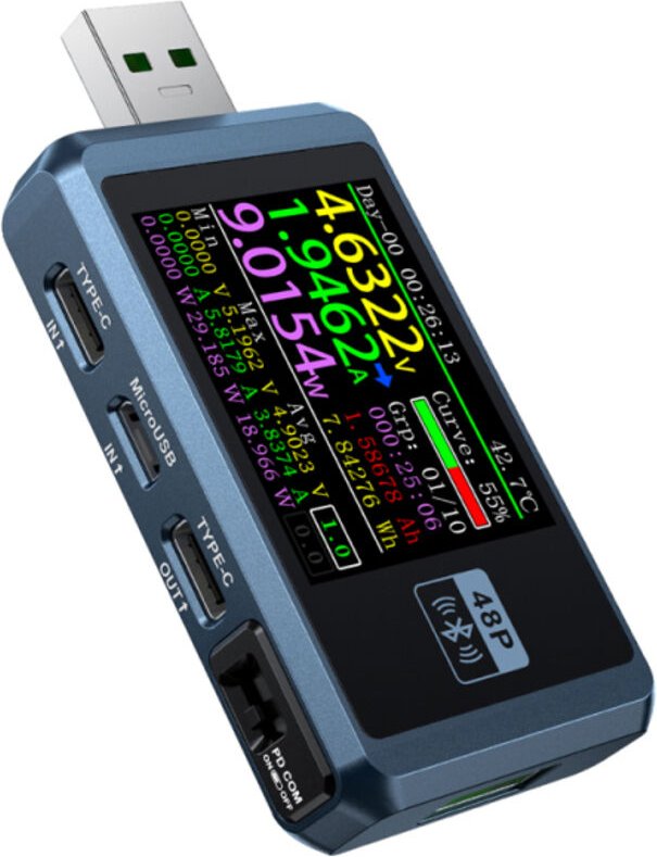Tester multifunzione, voltmetro/amperometro a 6 cifre, rilevamento cavi, trigger, calcolo della capacità della batteria