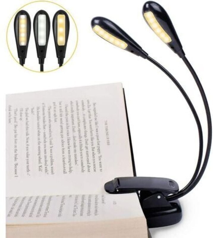 Tigrezy, wiederaufladbare 14-LED-Leseleuchte, ansteckbare Leseleuchte, Notenpultlampe, 3 Helligkeiten