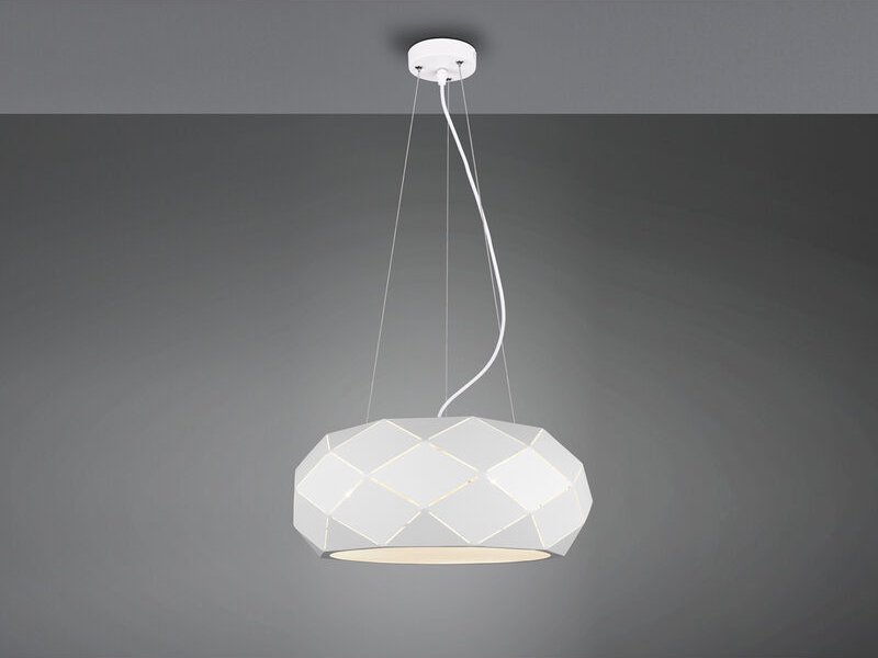 Trio Lighting - Große Pendelleuchte zandor mit Lasercut Muster Weiß matt, ø 50cm