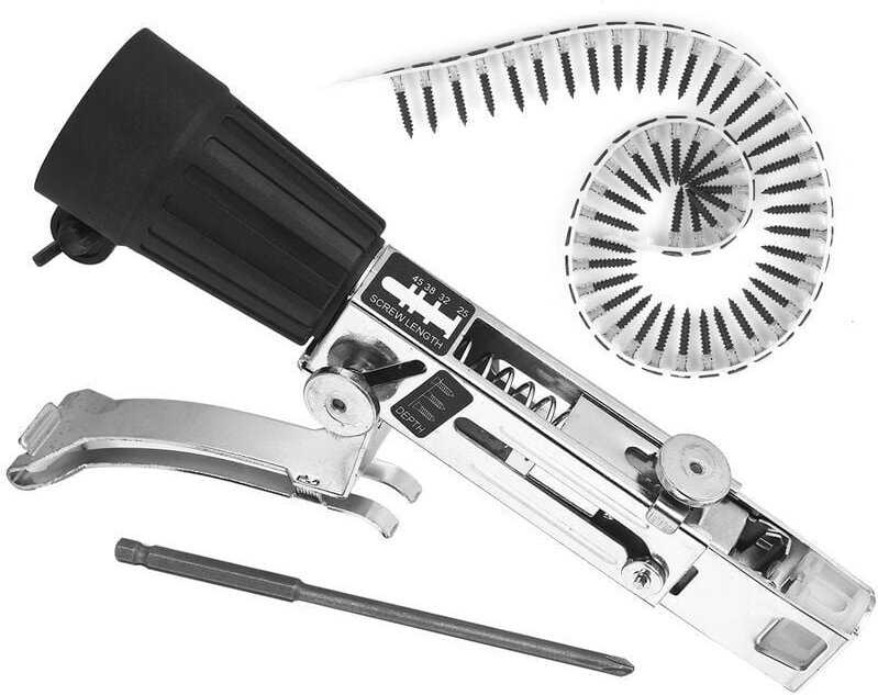 Thumbnail - Automatischer Kettennageladapter Elektrischer Pistolenbohraufsatz Mit Holzschrauben Werkzeug Auto Feed Schraubendreherst...