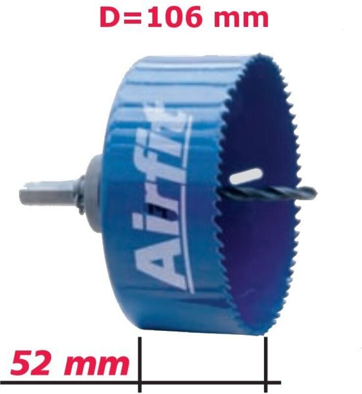 Kreisschneider hss Bimetall kpl. f Kst.-Rohr u Met. ø 106 mm Schnitt 48 mm, 20106KS - Airfit