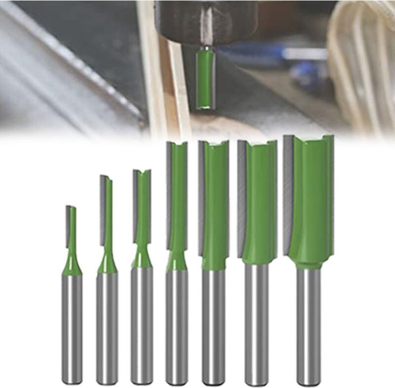 7-teiliger gerader Fräser mit 6 mm Schaft, OUYLAF, gerader Fräser, für Holz, Wolframkarbid-Holzbearbeitungswerkzeug, ger...