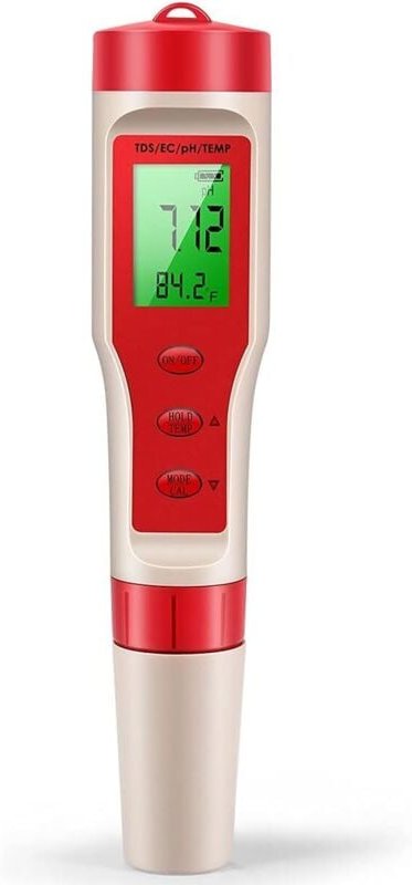 PH-Messgerät, 4-in-1-Digital-pH-Messgerät mit pH/TDS/EC/ATC-Funktion für Trinkwasser, hochgenauer pH-Tester ±0,01 für Hy...