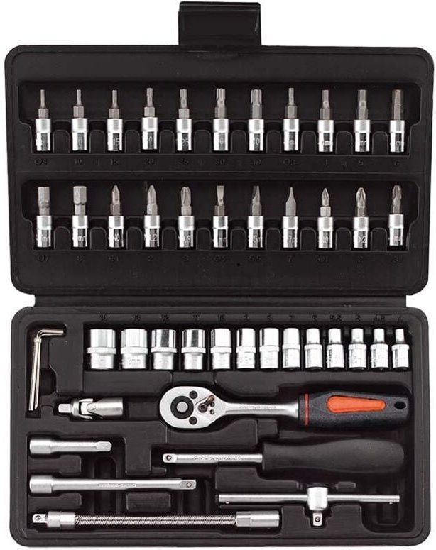 Satz Steckschlussel und 1/4 Ratschen-Bits Fervi 0624