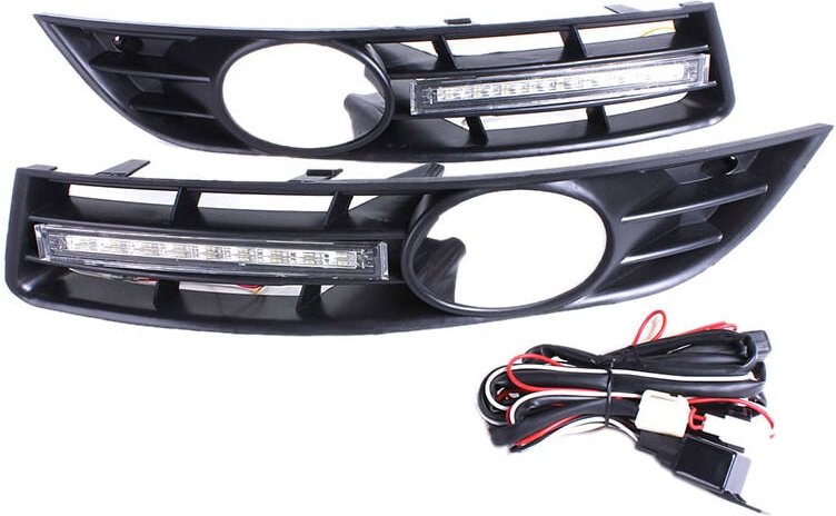 Tlily - Nebelscheinwerfer für FrontstoßStange Lichtgrill + drl-led B6 2007-2011 Wasserdicht