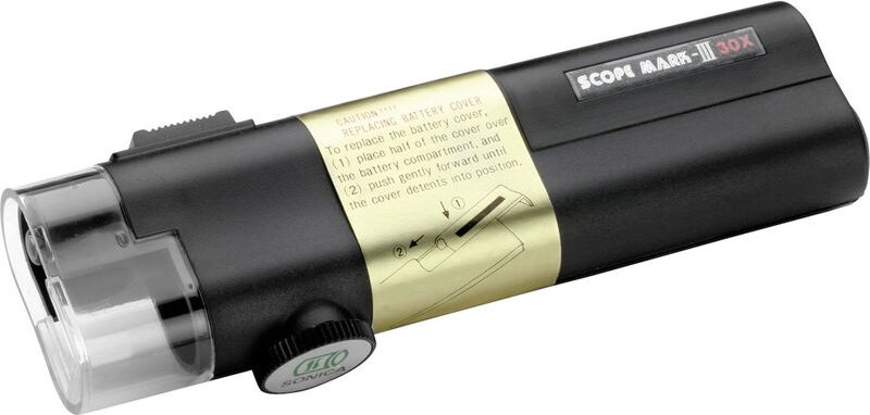 Ideal Tek - alcron Handlupe mit Beleuchtung Vergrößerungsfaktor: 30 x Schwarz