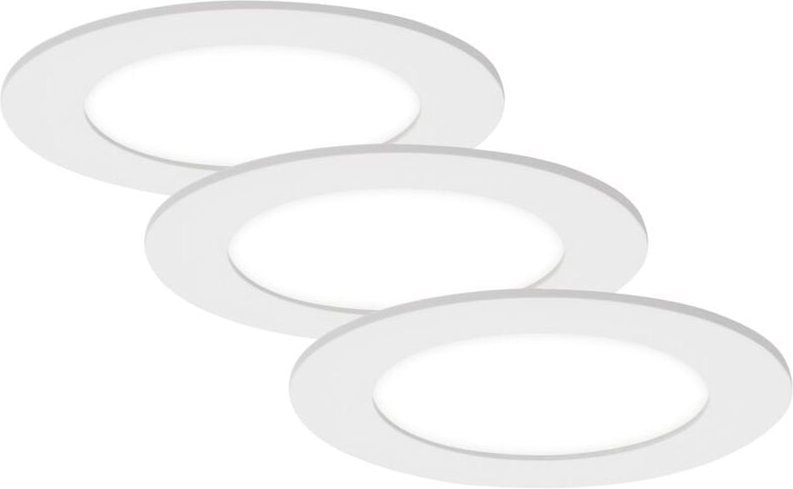 LED Einbauleuchte Badleuchte 3er Set IP44 7W weiß Kunststoff Ø12 cm Briloner