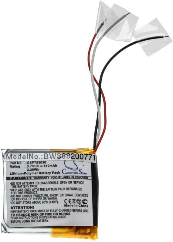 Vhbw - Akku kompatibel mit jbl Live 650BT nc Wireless Headset Kopfhörer (610mAh, 3,7V, Li-Polymer)