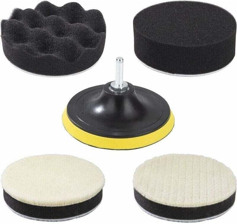 Auto-Polierschwamm-Set, Polierscheiben mit Bohradapter, 125 mm/5 Zoll, Auto-Polierpaste, Polieren und Wachsen.