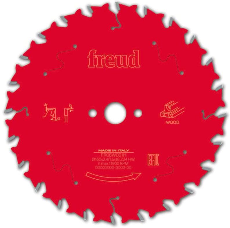 Freud - Sägeblatt für Handkreissäge Ø160 2,4/1,6 AL16 Z24 ba 15° - F03FS09673 -FR06W001H