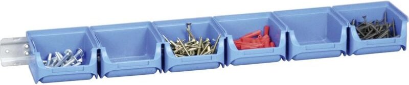 Thumbnail - Sichtboxen-Set mit Metallschiene blau Aufbewahrung - Allit