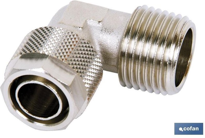 Konisches Winkelstück mit Außengewinde T-10/8 R-1/8