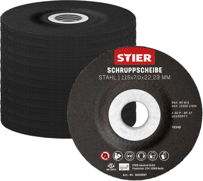 Schruppscheiben, 10 Stück, made in germany, Maße 230 x 7,0 x 22,23 Form 27, gekröpfte Ausführung, erhöhte Zerspanungslei...