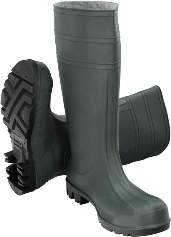 Hohe, grüne Sicherheitsgummistiefel Gr. 41