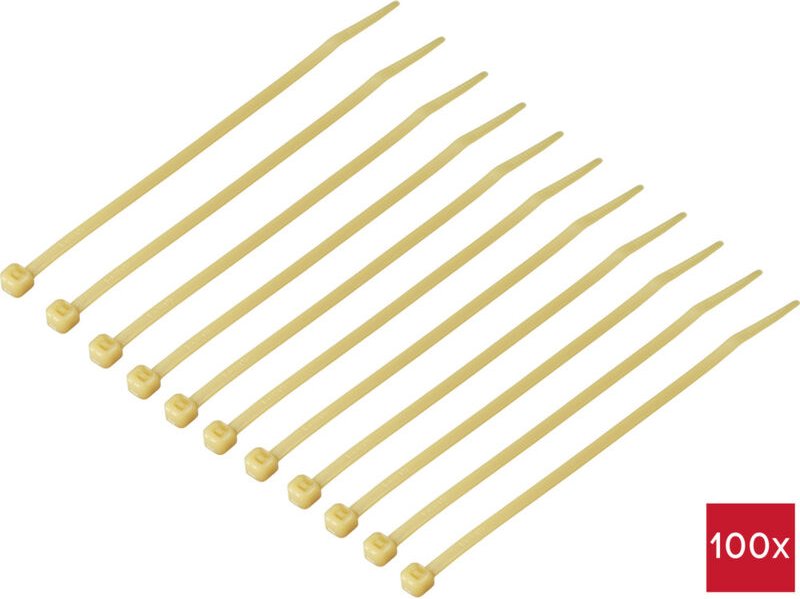 TRU COMPONENTS TC-12533328 Kabelbinder 150 mm 3.6 mm Hellbraun für Hochtemperaturanwendung 100 St.