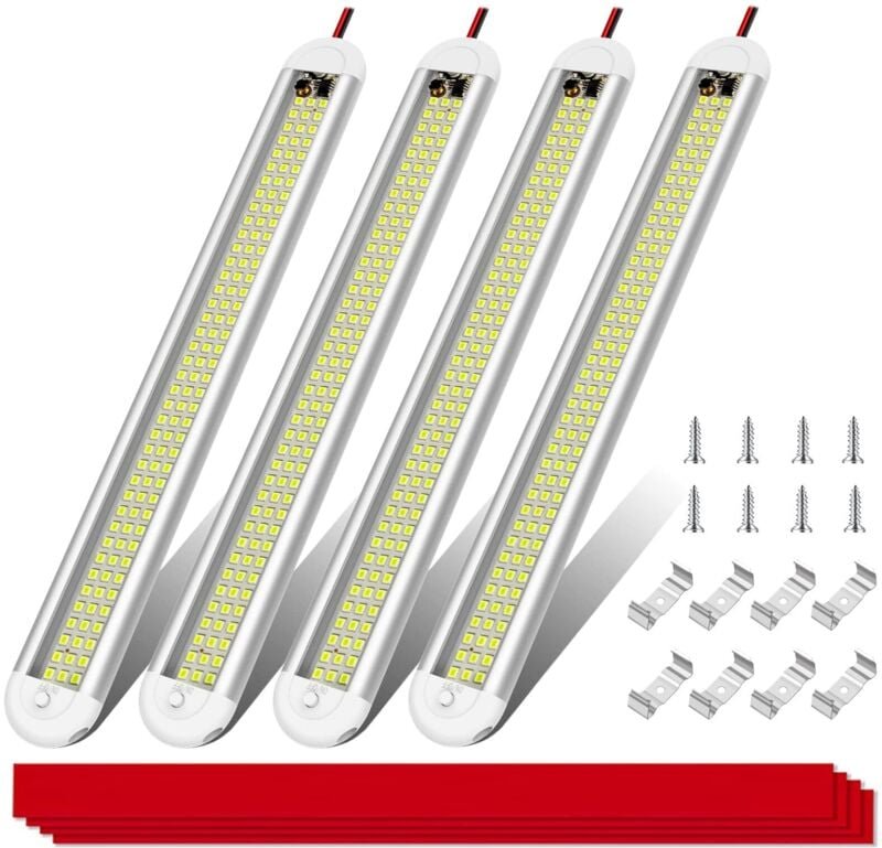 12-V-LED-Innenraum-Lichtleiste, 120 LED-Leiste 12 V Auto mit Ein-/Ausschalter, 1600 lm Lichtleiste für Van Auto Camping ...