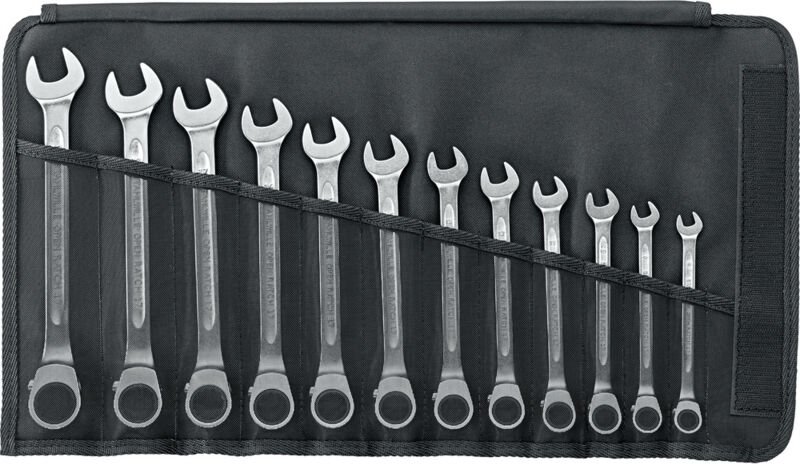 96411712 17/12 Knarren-Ring-Maulschlüssel-Satz 12teilig Schlüsselweite (Metrisch) 8 - 19 - Stahlwille