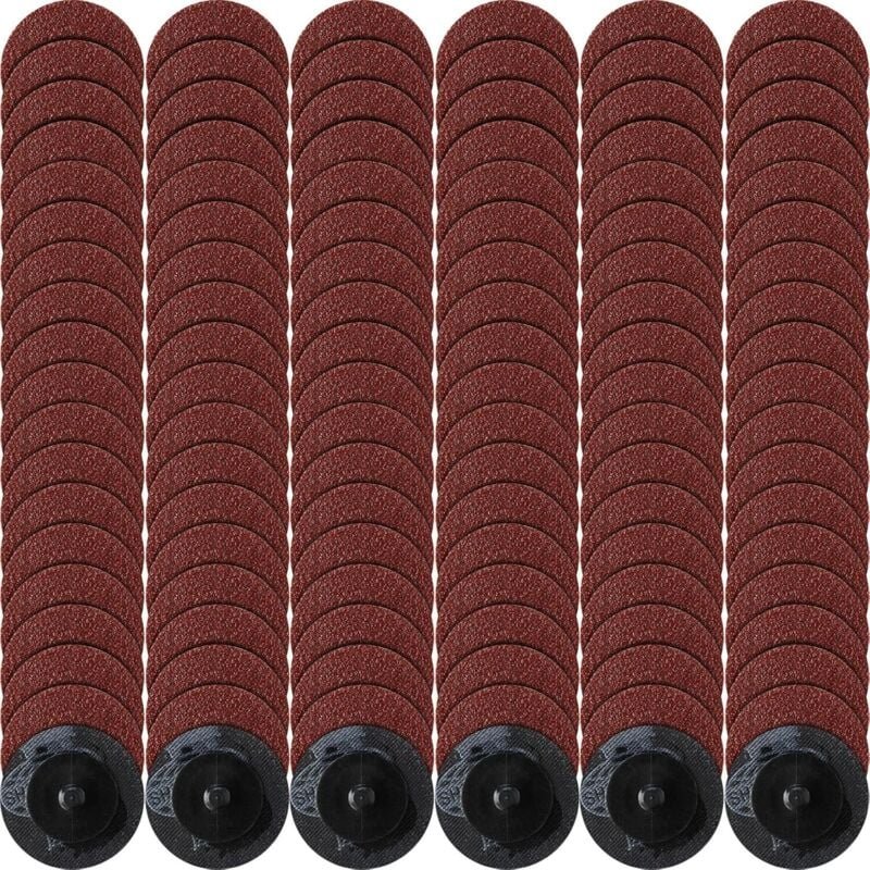 2-Zoll-Schleifscheiben in Rot, Körnung 114, mit Rollen der Körnung 36 zum Oberflächenpolieren, Entgraten und Entrosten.