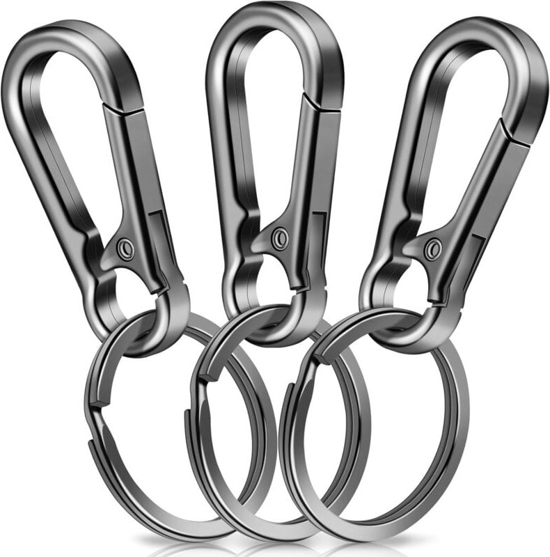 Thumbnail - Set mit 3 Karabiner-Schlüsselringen, Karabiner, kleiner Metallkarabiner, Schlüsselring mit Karabiner zum Aufhängen in ei...