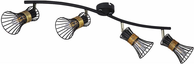 Decken Leuchte dimmbar schwarz gold Spot Strahler schwenkbar Fernbedienung Lampe im Set inkl. rgb led Leuchtmittel