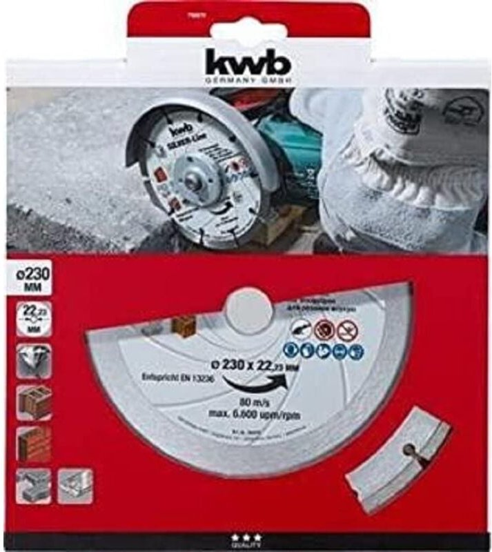 KWB - kraftixx Dia Trennscheibe, Durchmesser 230 mm x 22 mm, Metal, beton, Stein