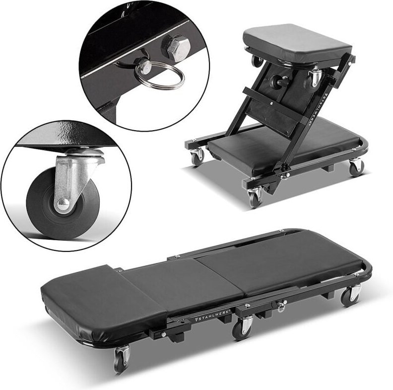 STAHLWERK Werkstatthocker FRC-40 ST 2 in 1 mit 150 kg Tragfähigkeit