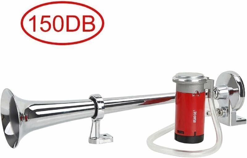 Thumbnail - Trompetenhupe, weißes Zinkrohr, 450 mm Länge, Trompetenhupe, 150 dB, 12 V, Lautsprecher für Auto, LKW, Motorrad, SUV