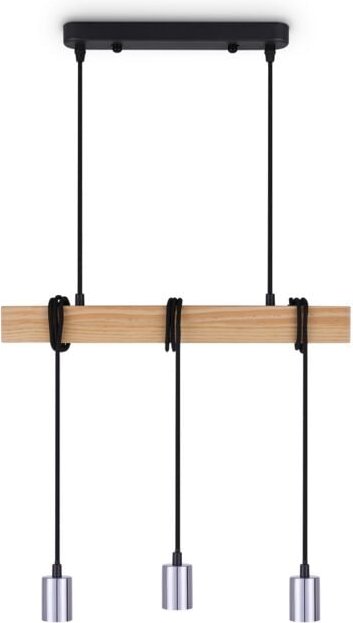 Paco Home Pendellampe Hängelleuchte Hängelampe Wohnzimmer Esszimmer Küche Vintage E27 Chrome, Pendelleuchte 3xE27