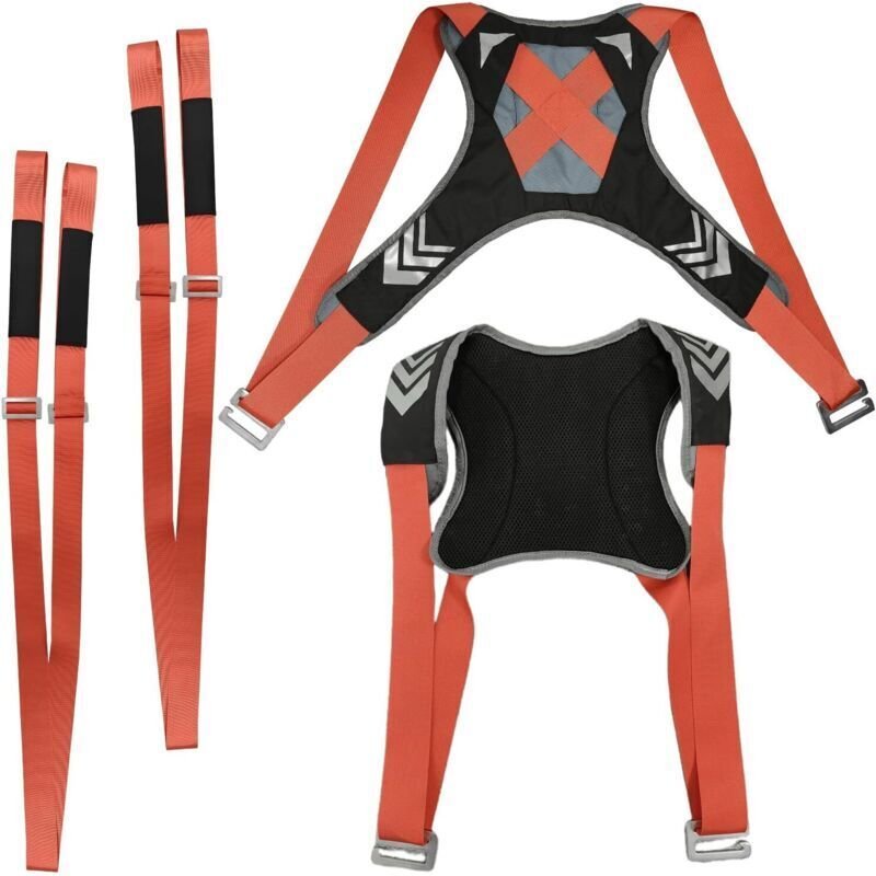 Verstellbare Hebegurte für Umzüge – 4er-Set – Strapazierfähiges Polyester – Maximale Traglast 200 kg – 2-Personen-System