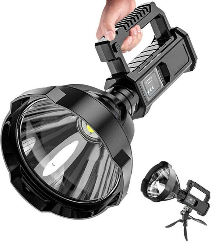 Outdoor Camping Tragbarer wasserdichter LED-Suchscheinwerfer Aufladbare Taschenlampe Multifunktionale Taschenlampe für I...