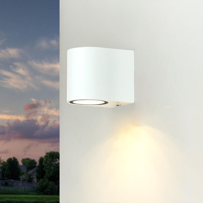 Moderne Außenwandleuchte aalborg Down Spot rund Weiß