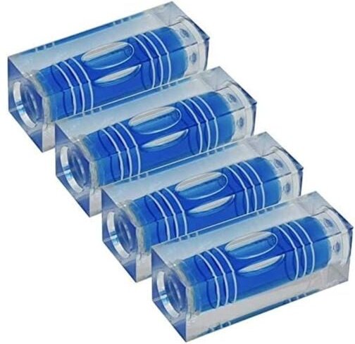 Csparkv - 4 Stück Mini-Wasserwaage mit drei Linien, hochpräzise, 40 x 15 x 15 mm, blau