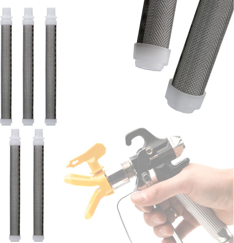 Rosfix 5x Pistolenfilter – Weiß 60 MESH Filter Universell für Airless-Spritzgeräte Metall, Kunststoff, L 96,8mm, Ø 9mm E...