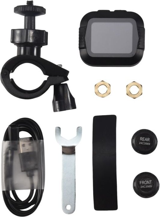 Wasserdichtes Motorrad-Echtzeit-Reifendrucküberwachungssystem Externer Sensor Drahtloses LCD-Display Moto TPMS