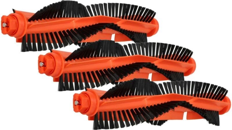 3x Rundbürste kompatibel mit Xiaomi Mijia STYJ02YM Saugroboter - Hauptbürste, Bürstenrolle - Vhbw