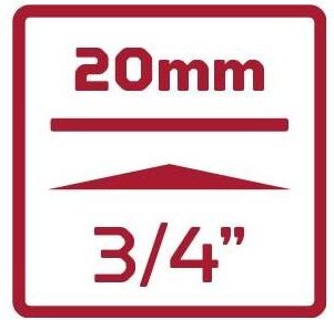 R73001909 Kraftschraubereinsatz 3/4' 6-kant 19 mm Länge 51 mm