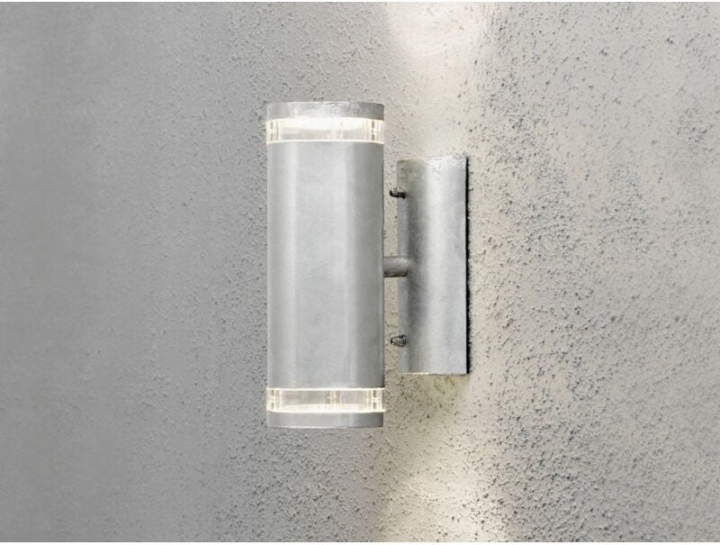 Konstsmide - Design Up-Down Außenwandleuchte modena, Höhe 24cm, Silber