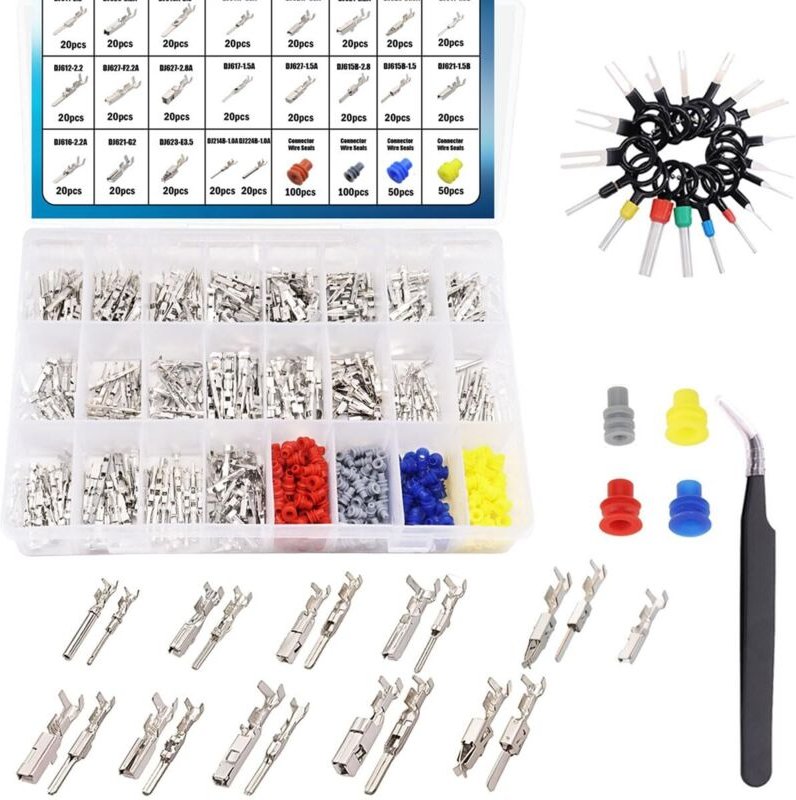720-teiliger Werkzeugsatz für Kfz-Elektrikanschlüsse, 21 Typen: 1/1,5/1,8/2,2/2,8/3,5 mm Steckerstifte, Werkzeuge zum En...