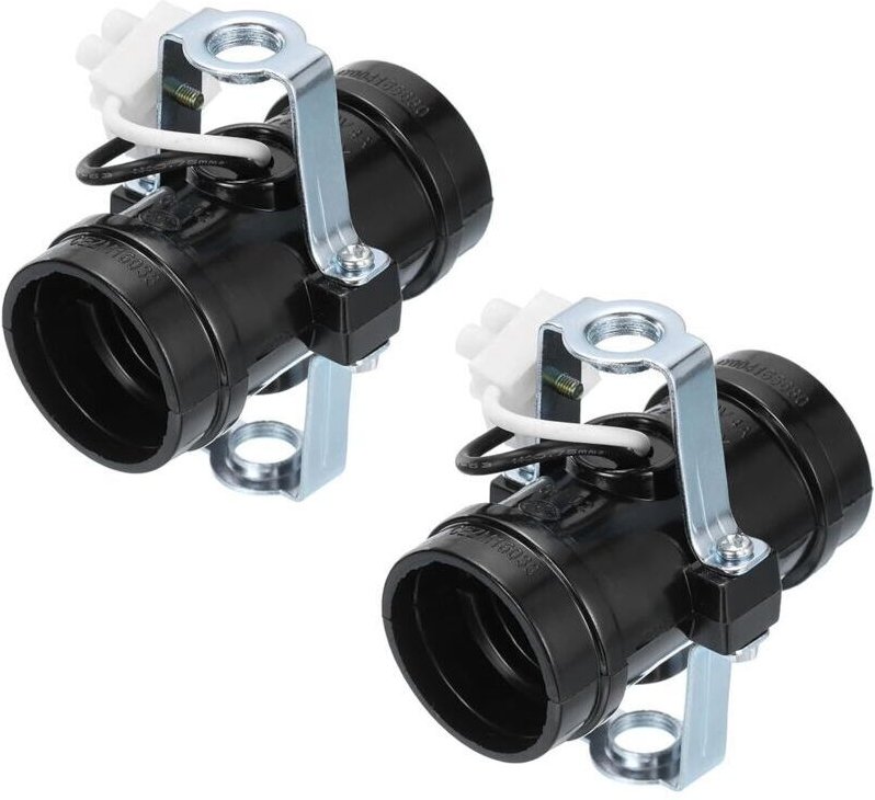 E26/E27 Doppellampenfassung mit mittlerem Sockel, 2er-Pack, Mehrfachlampenfassung für E26/E27-Fassung, Schwarz