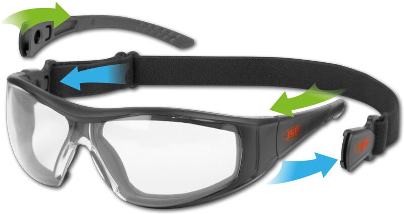 Anti-Beschlag- und kratzfeste Sicherheitsbrille Stealth™ Hybrid mit Stirnband