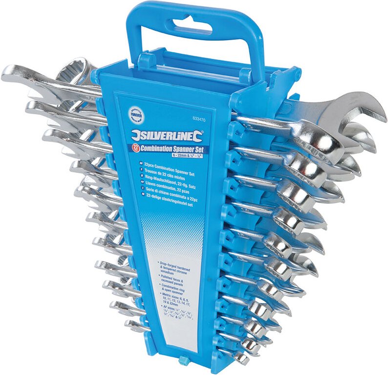 Ring-Maulschlüssel 6–22 mm und 1/4–7/8 Zoll Satz 22-tlg.